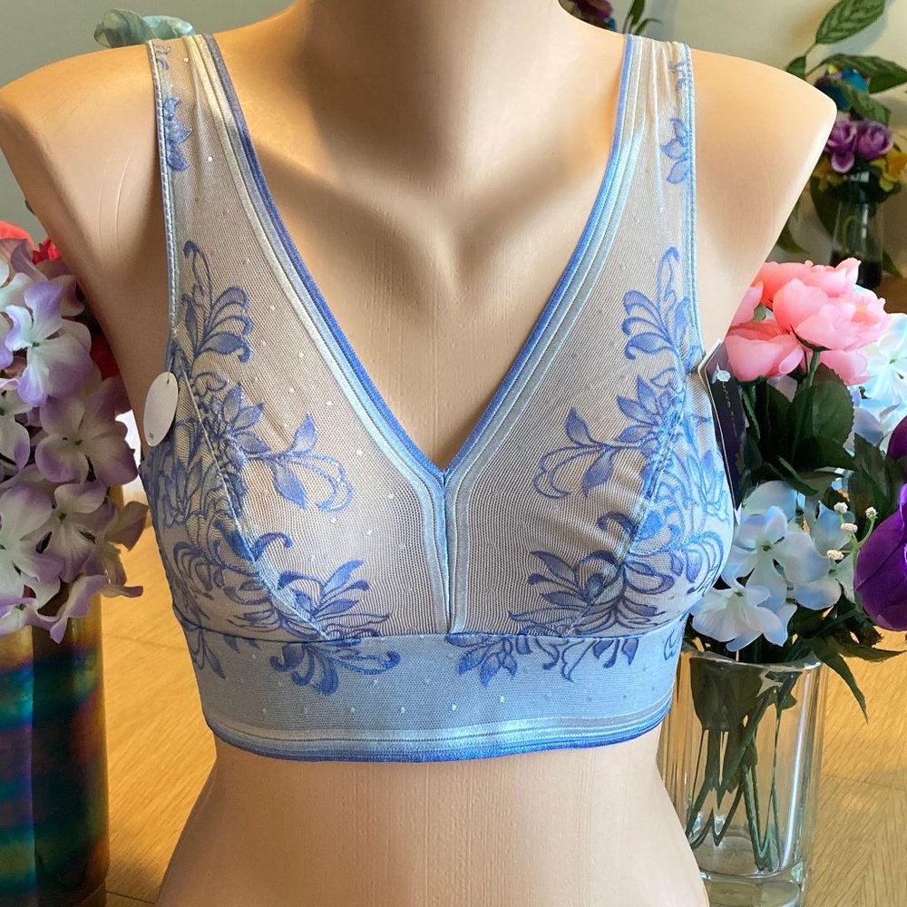 Wacoal Size 32 Sheer Blue Net Effect WF Bralette
